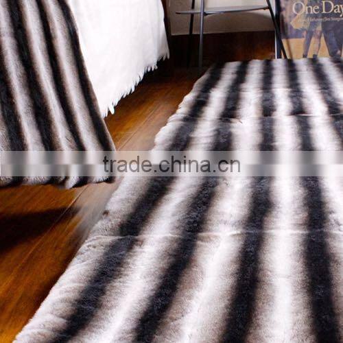 High Quality Luxurious Chinchilla Fur Rex Rabbit Fur Rug for Parlour