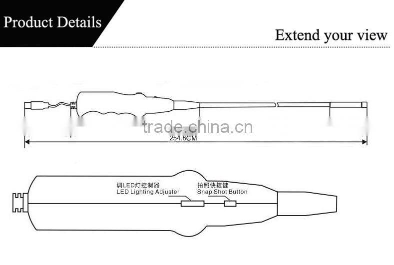 IP67 Waterproof 0.8 meter hard and flexible snake tube otg android boresocpe