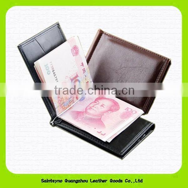 15016 Wholesale real leather card holer with money clip