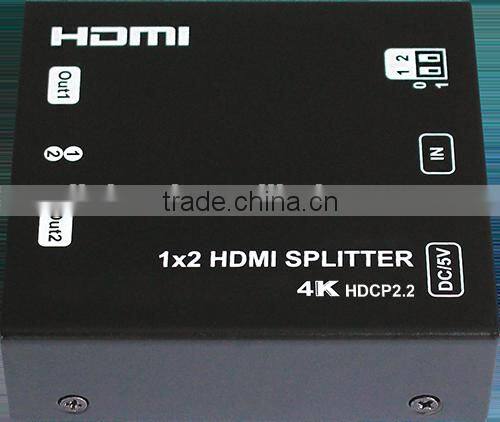 LINK-MI LM-SP01 Factory Wholesale HDMI 1x2 Splitter Supports 3D, EDID/ HDCP2.2 to HDCP1.4. 4Kx2K@60Hz(YUV 4:2:0)