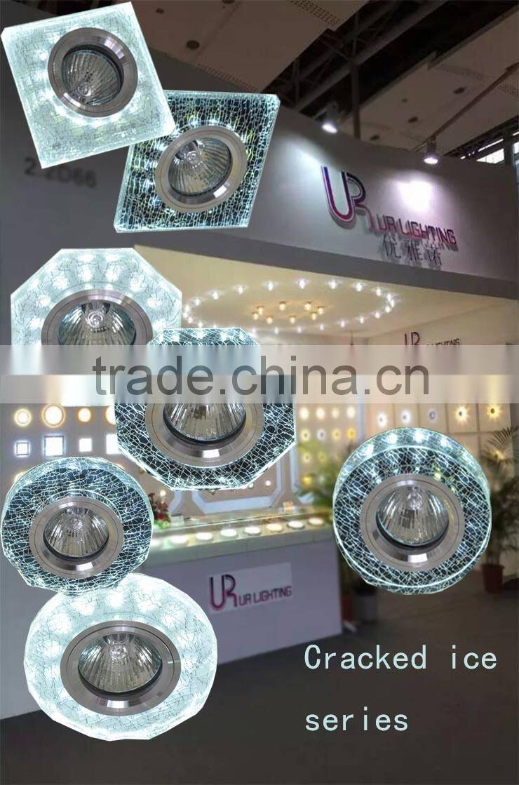 Cracked-ice circular surface glass down light led downlight ceiling light