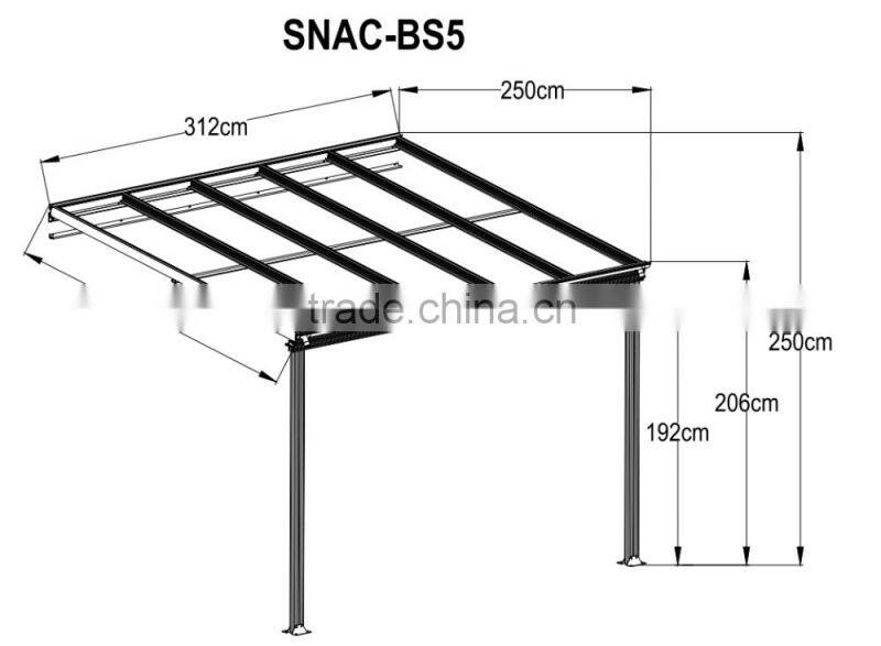 10' x 8'ft Sturdy aluminium polycarbonate Patio Cover