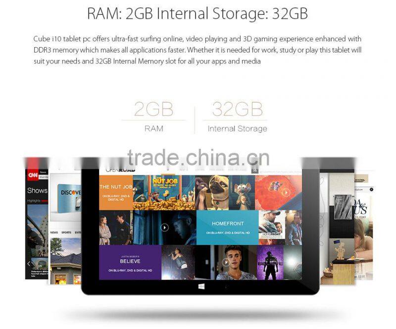 10.6 inch Dual boot Windows10 Android 4.4 Tablet pc CUBE I10
