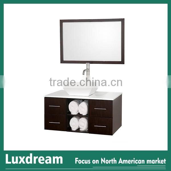 European modern 36 inch espresso bathroom vanity