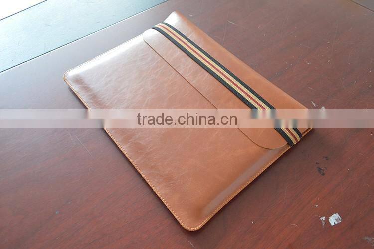 Eco-friendly high-grade leather notebook case for macbook 15 inch