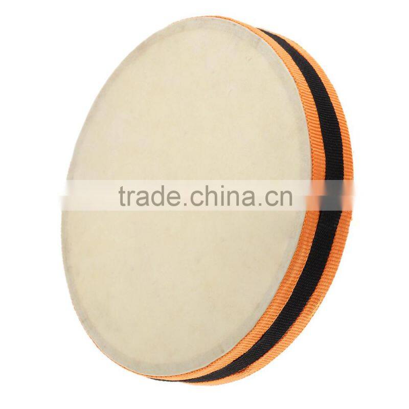 8" Wood Hand Drum Dual Head with Drum Stick Percussion Musical Educational Toy Instrument for KTV Party Kids Toddler