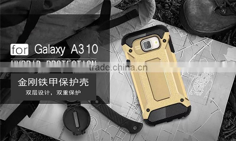 Low MOQ PC+TPU combo case cover for samsung galaxy a3 2016,Slim Shockproof super armor case for samsung A310