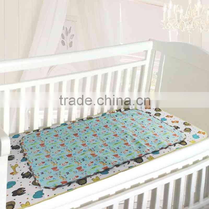 Cartoon Animals Printed Flannel Portable Travel Waterproof Changing Pad