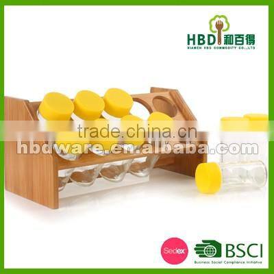Spice jar with bamboo rack wholesale