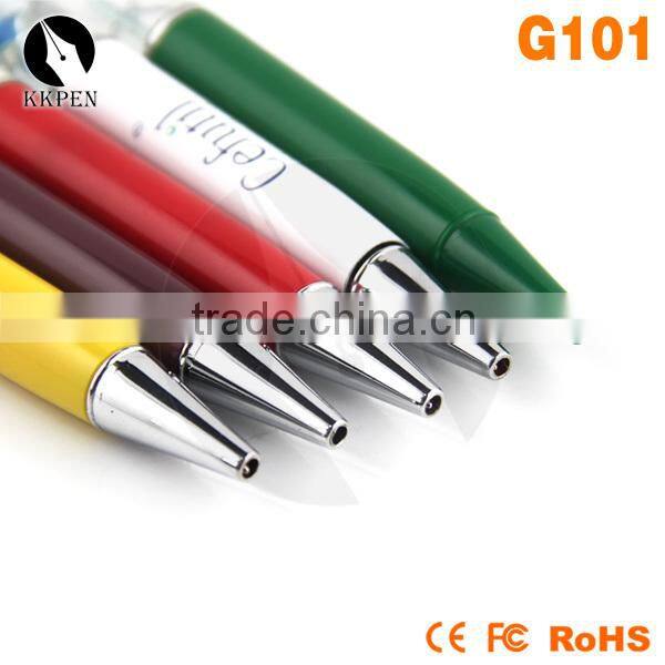 KKPEN customized metal liquid light up pen with sand timer floater