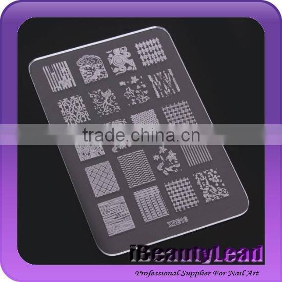 2016 New desgisn clear acrylic image plate with 20 different designs