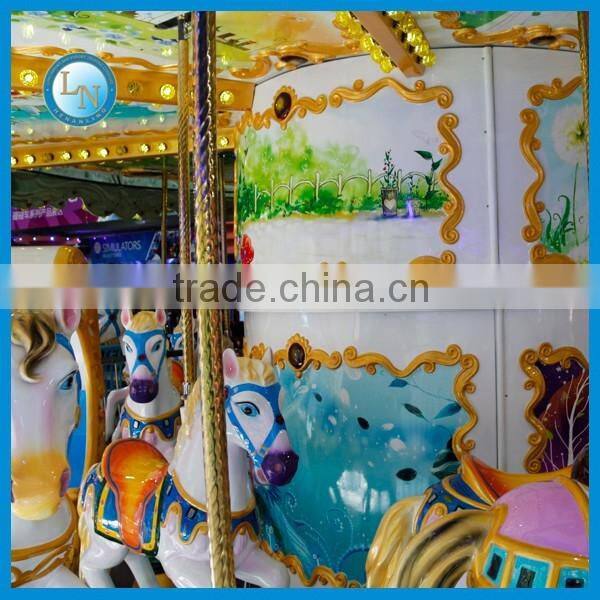 Europen luxurious carousel rides! Amusement Park Fiberglass 72 Seats Carousel Rides