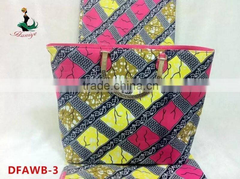 2016 Haniye new design wax matching bag beautiful hollandaia wax with bag /DFAWB-3