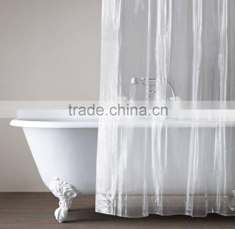 PVC Clear Vinyl Shower Curtain Bathroom Made in China