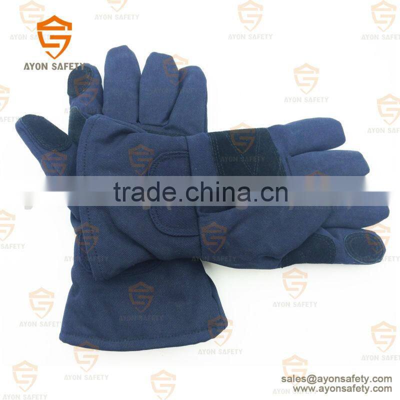 Fireman protective firefighting gloves With elastic cord on the wrist