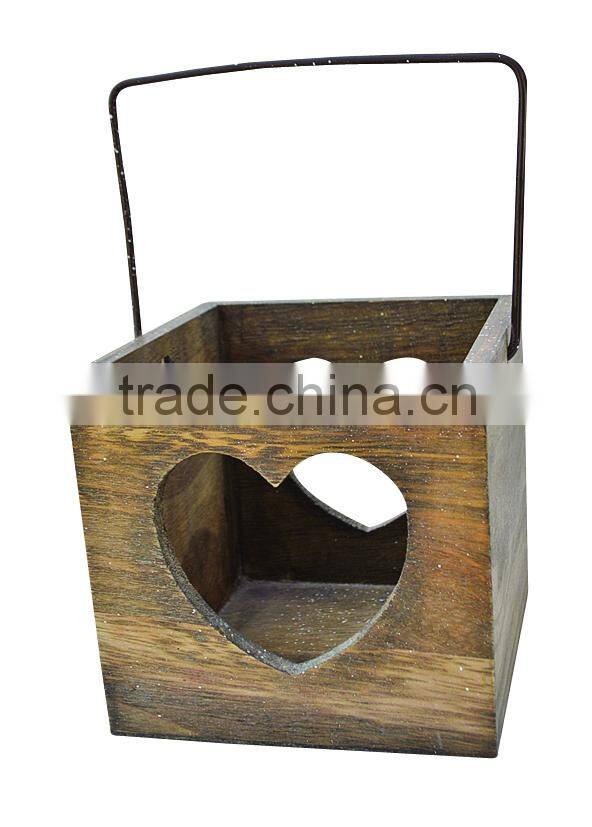 china factory BSCI christmas wooden floor standing candle holder