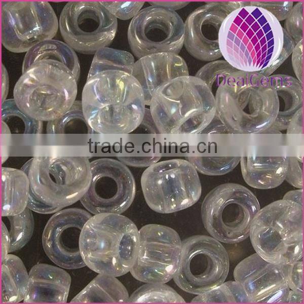Transparent colorless lampwork glass seed beads