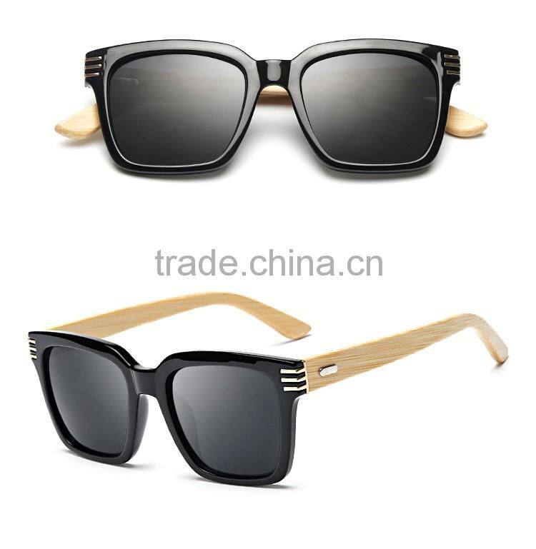 hot selling high quality plastic frame with handmade bamboo temple sunglasses