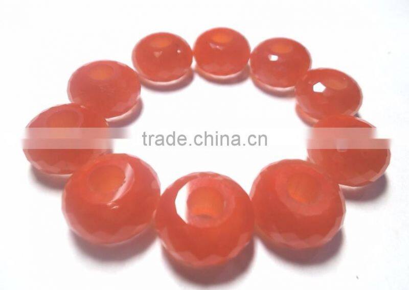 AAA Chinese Orange Cats Eye Stylist Roundel Big Hole Beads