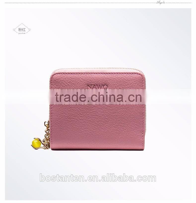 customized hasp open wallet women genuine leather coin hand purse