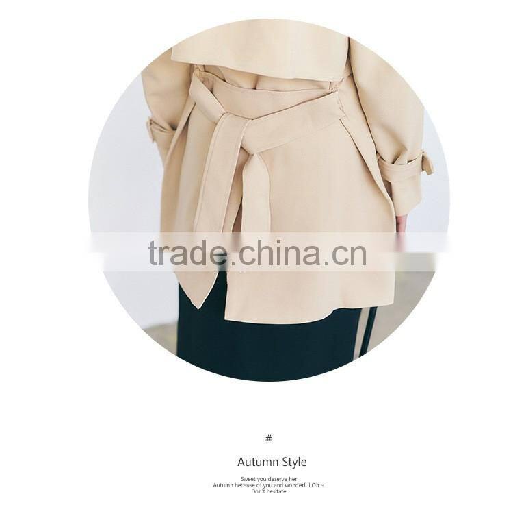 Autumn Winter New Loose Jacket With Belt Women Coat Female Fashion