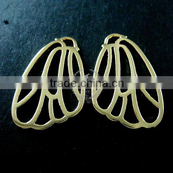 16x26mm 14K light gold plated filigree butterfly wing DIY pendant charm 1850188