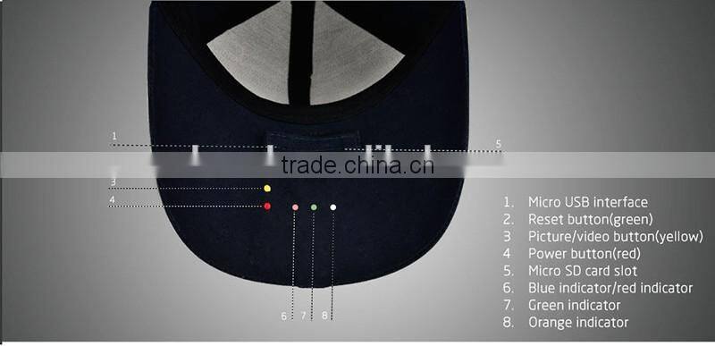 Live Streaming wearable hat HD1080P cap wifi sports full hd 1080p action camera 2016