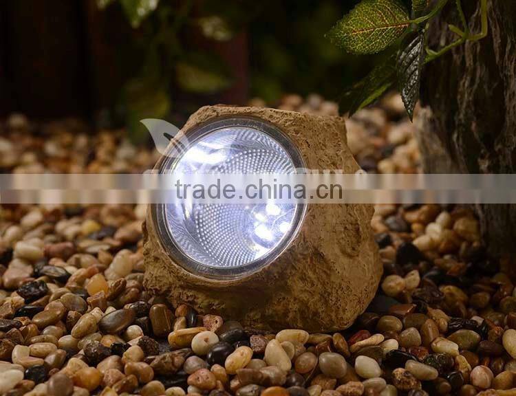 Best Selling poly-resin Stone Garden Decoration solar led lights wholesale