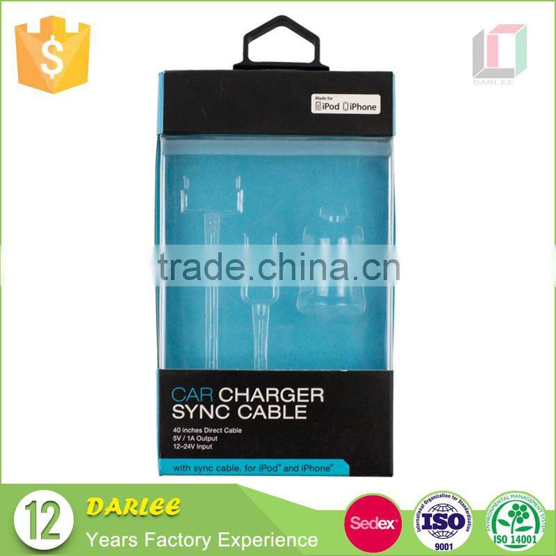 Suppliers hot sale blister window packaging box for mobile phone charger