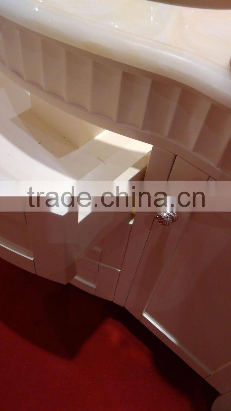 kangchen solid wood,oak wood bathroom cabinet withTouch screen lamp mirror cabinet