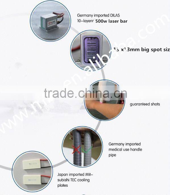 2016 MIcro channel 808nm diode laser hair removal beauty machine