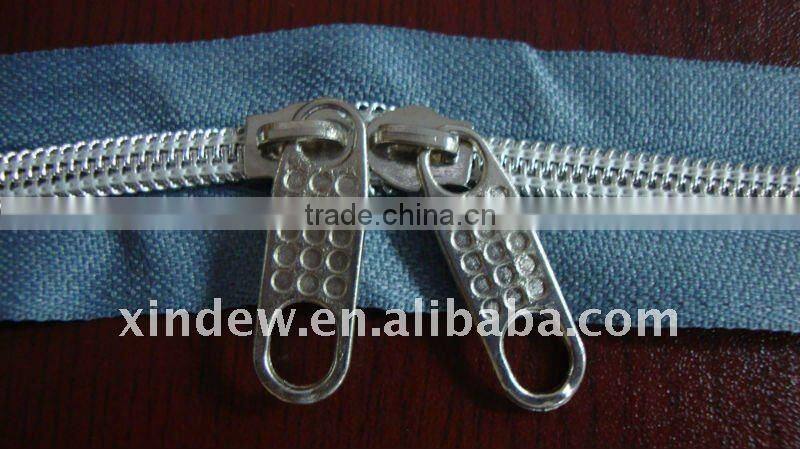 sliver teeth two way open-end nylon zipper