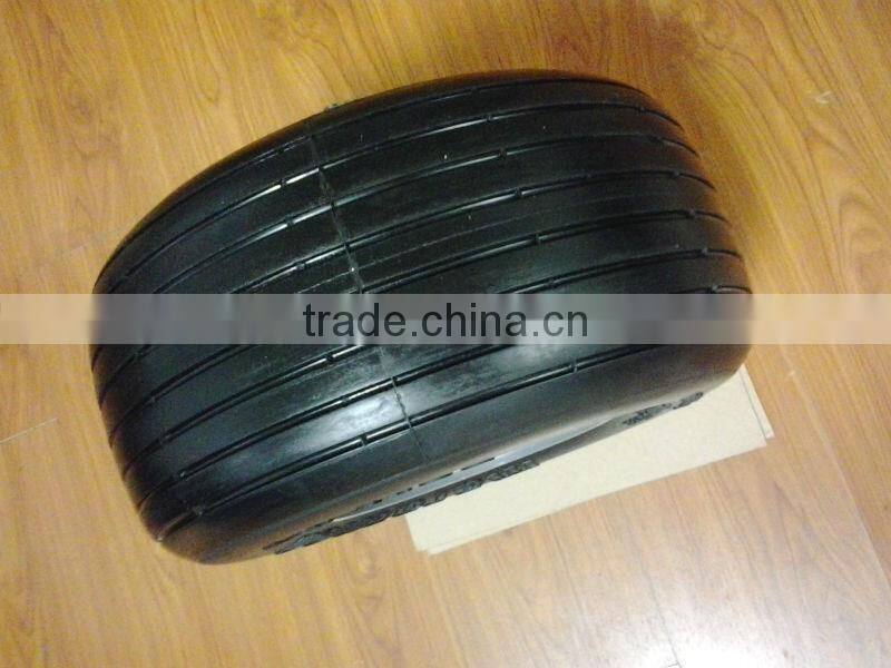 14x1.75" semi-pneumatic rubber wheel with plastic wheel rim