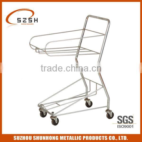 shopping cart with reusable shopping bags