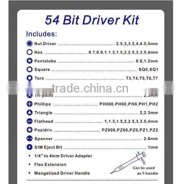 54 in1precision screwdriver set for all electronics product