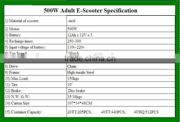 500W Electric Scooter SX-E1013-500