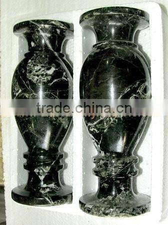 NATURAL BLACK ZEBRA MARBLE FLOWER VASES