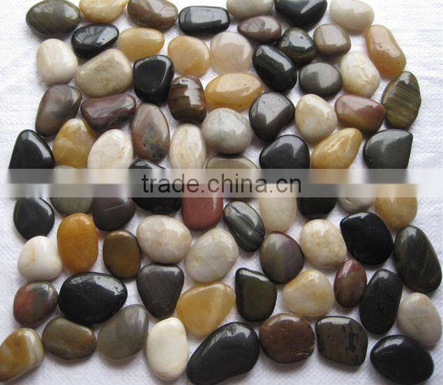 Mixed Color Pebble Stone Colored River Stone For Landscaping