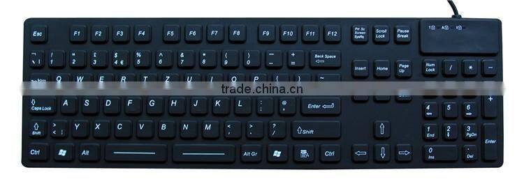 rugged and waterproof Industrial silicone Keyboard JH-IKB105 USB and PS/2 105 keys keyboard