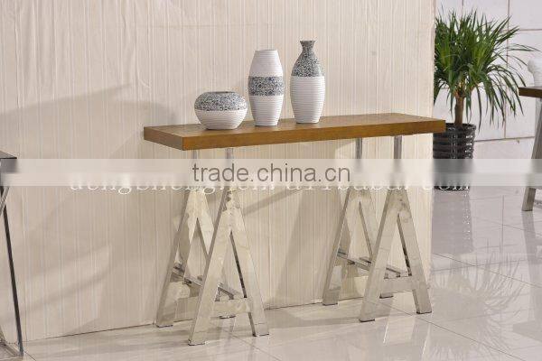 metal furniture hobby lobby console sofa table BS2010 wood top metal legs