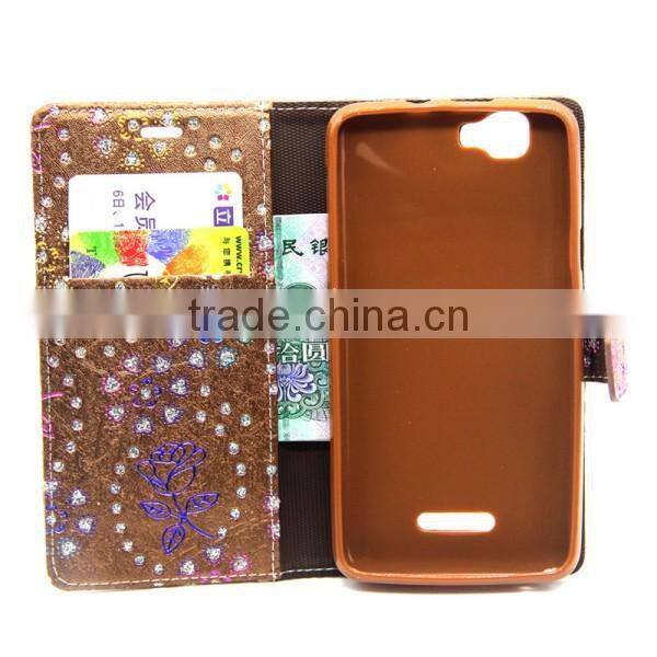 Hot selling PU Leather phone case peacock pattern case flip leather case for Wiko Rainbow