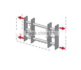 Simple stretchable stainless steel window grill design
