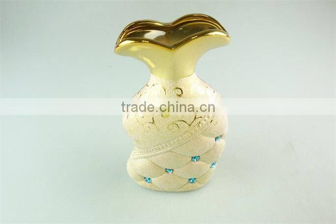 wholesale Ceramic Vases, 2015 latese fashion electroplated gold ceramic vase