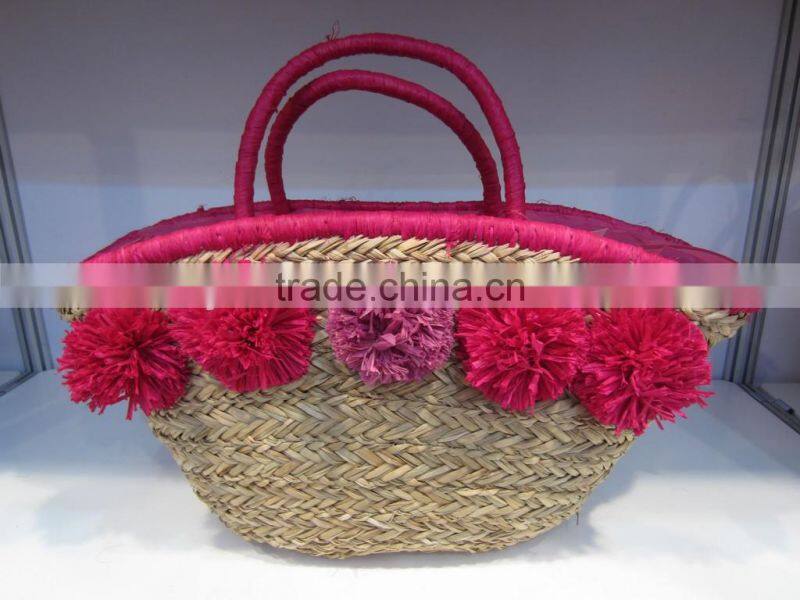 chian manufacturer natural seagrass handmade fashion lady hand bag