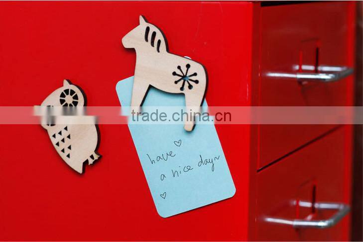 natural animal wooden fridge magnets for sale