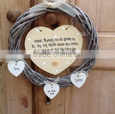 Christmas wicker hanging heart / wicker hanging wreath for wedding