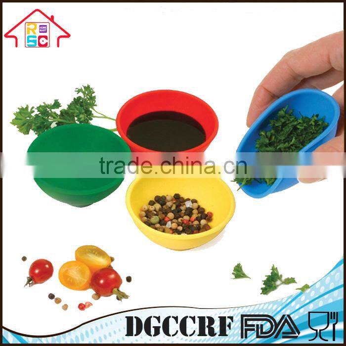 LFGB & FDA Colorful Mini Flexible Silicone Spice Bowl Silicone Herb Bowl