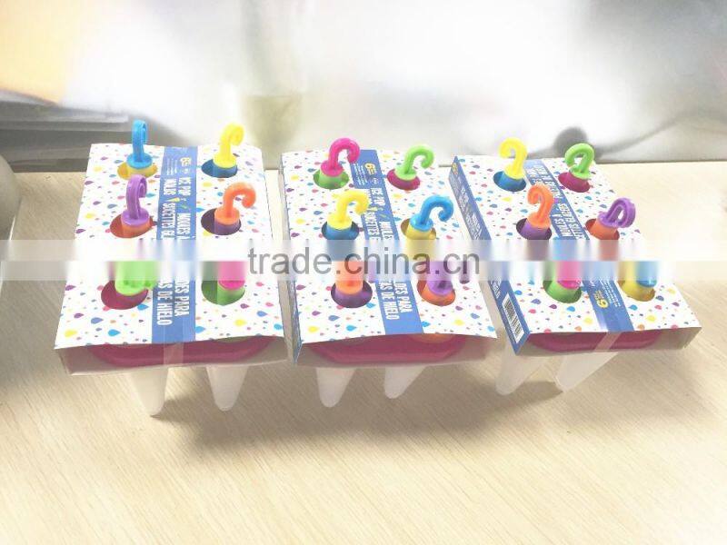 BPA FREE 100%6 terms Plastic Ice Popsicle Mold/Umbrella shap plastic ice cream mold