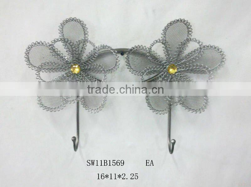 new design iron flower wall hook for home decoration