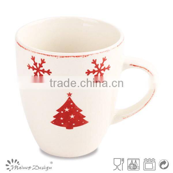 ceramic christmas mug,porcelain coffee mug,11 oz ceramic mug